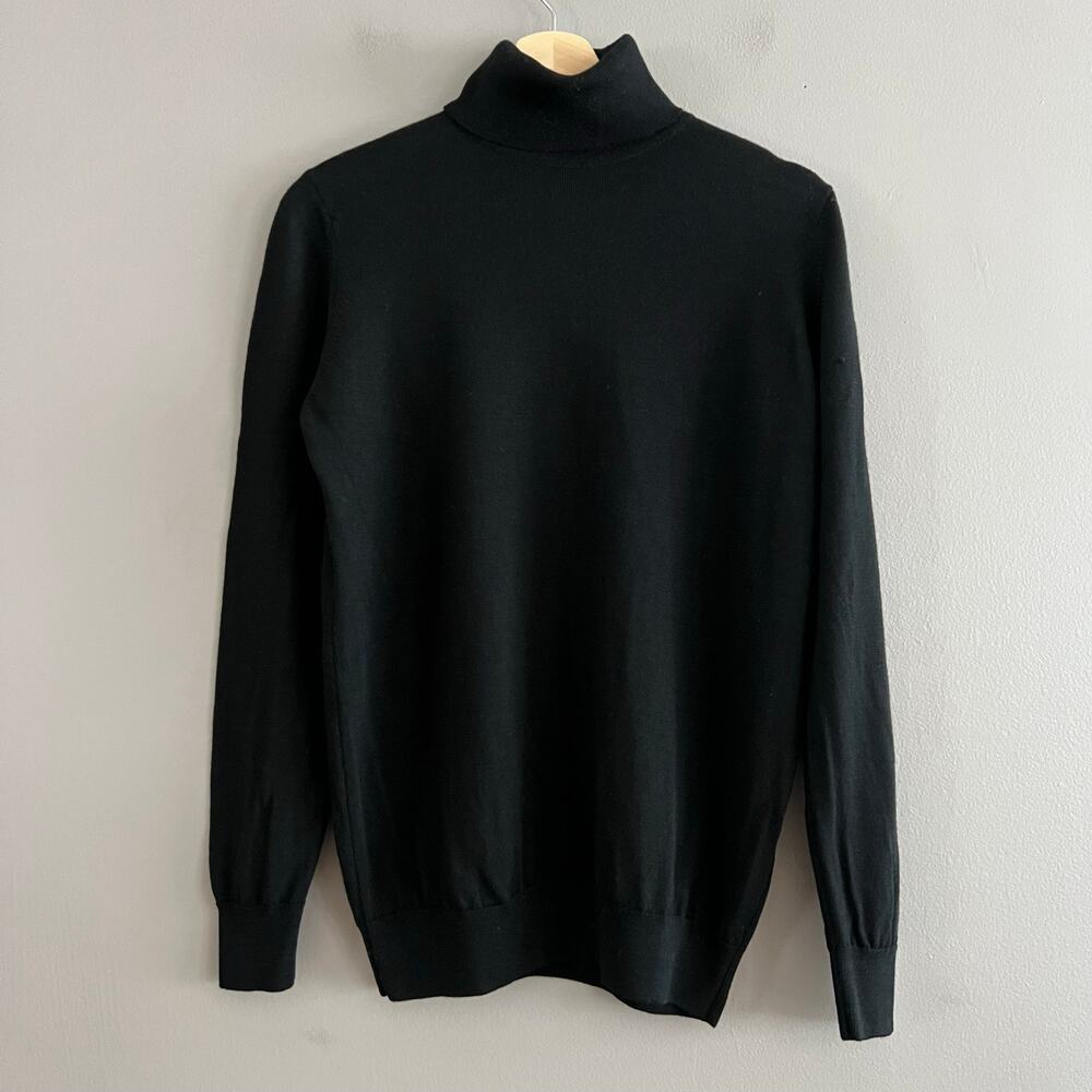 Marks & Spencer Women’s 12 Black Turtleneck Pure New Wool Woolmark Sweater